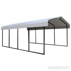 Steel Carport 12 x 20 x 7 ft. Black/Eggshell 569724235